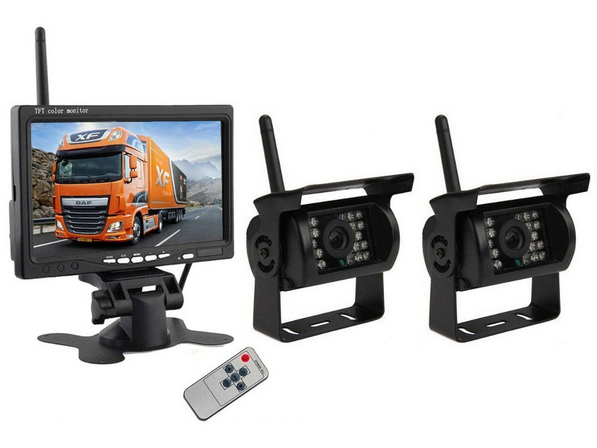 MasterPark 607-W-2 антивандальная беспроводная автомобильная камера заднего вида для грузовиков с двумя камерами