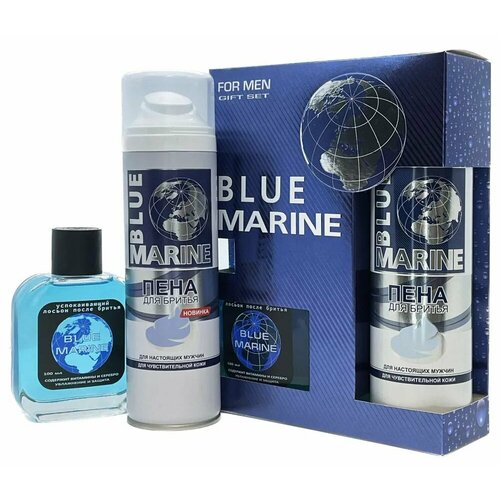 Blue Marine Набор мужской, лосьон после бритья, 100 мл, пена для бритья, 200 мл