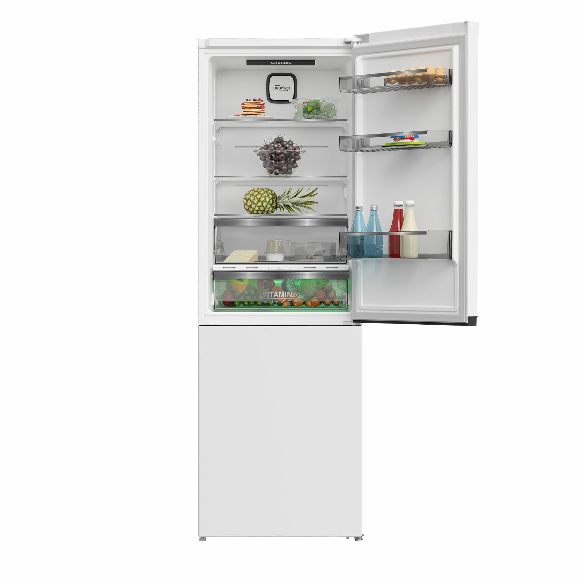 Двухкамерный холодильник Grundig GKPN66830FW, No Frost, белый - фотография № 2