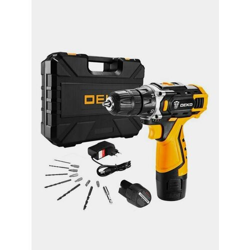Аккумуляторная дрель-шуруповерт DEKO DKCD12FU-Li SET3 в кейсе оснастка 13 шт 14436₽