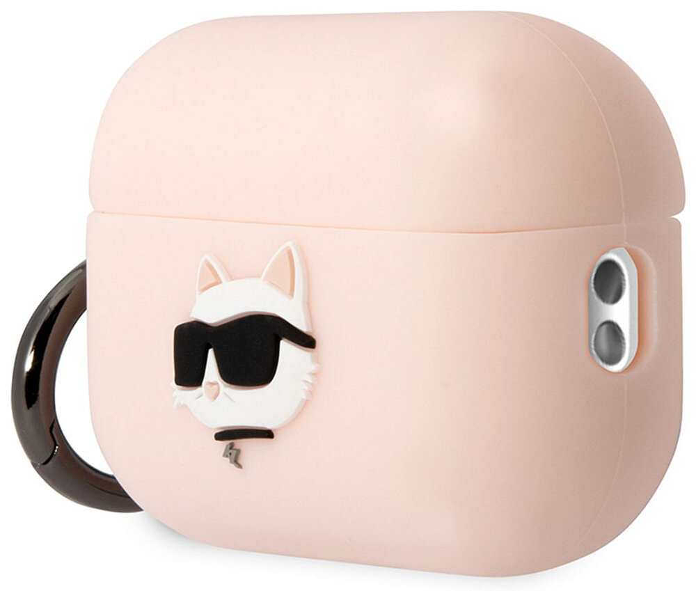 Lagerfeld для Airpods Pro 2 чехол Silicone case with ring NFT 3D Choupette Pink