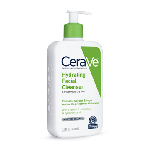 CeraVe крем-гель для лица Hydrating Facial Cleanser увлажняющий для нормальной и сухой кожи лица, 355 мл