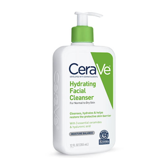 CeraVe крем-гель для лица Hydrating Facial Cleanser увлажняющий для нормальной и сухой кожи лица, 355 мл