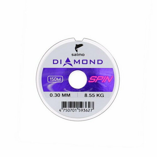 фото Леска монофильная diamond spin, диаметр 0.3 мм, тест 8.55 кг, 150 м, светло-зелёная, 10 шт. salmo