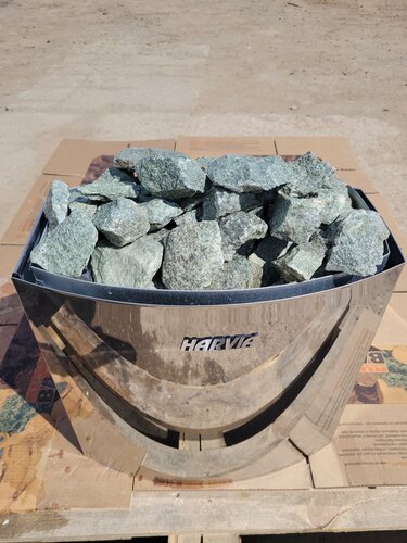 Изображение товара Жадеит колотый камни для бани сауны для электрических печей мелкий размер в коробке 10 кг