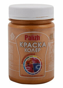 фото Краска-колер Декоратор акриловая быстросохнущая Palizh перламутр Золото 0,25кг