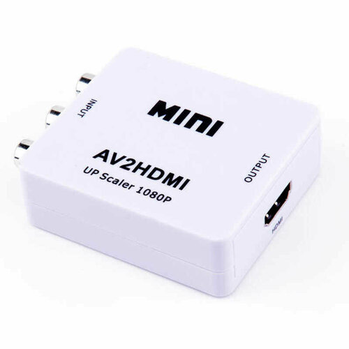 HD Video Converter AV to HDMI Переходник, кабель в комплекте, 1080p, MINI hdmi to av scaler adapter hd video composite converter box hdmi to rca av video 1080p mini hdmi2av support ntsc pal