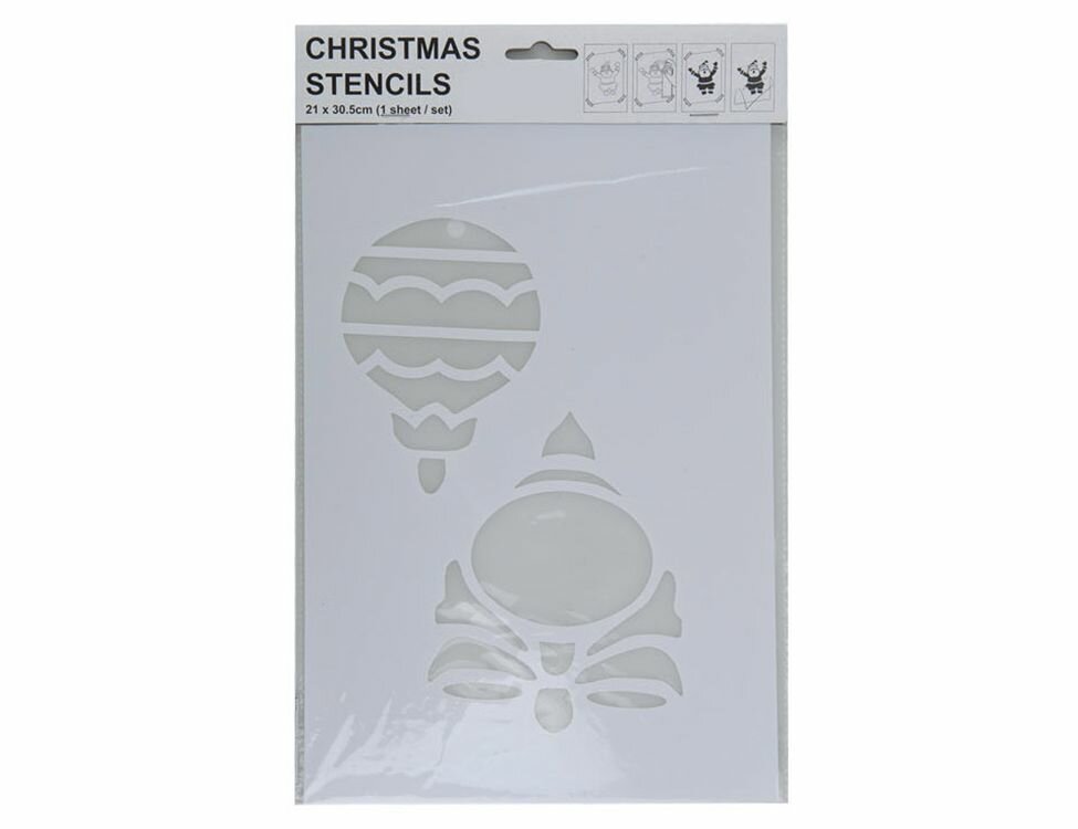 Наборы трафаретов рождественские мотивы - Новогодние игрушки 22х35 см Koopman International AAE215100-5