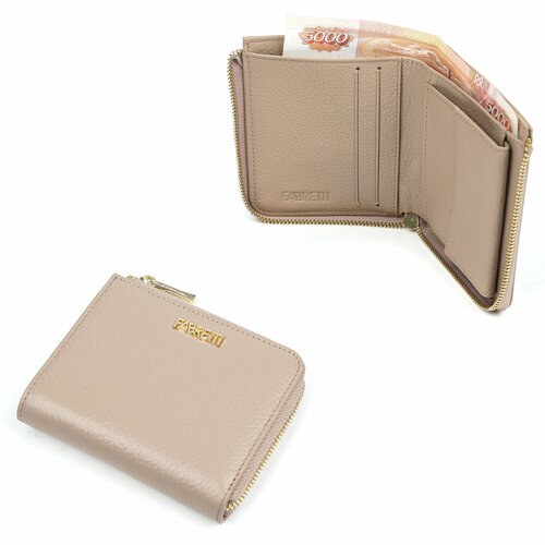 фото Кошелек fabretti qfa006d-13, фактура зернистая, бежевый