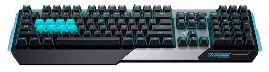 Клавиатура A4TECH Bloody B865, USB, серый + черный [b865 ice blue] - фото №2