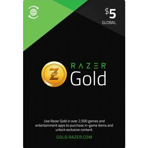 Код пополнения Razer Gold Card номиналом 5 USD Global Gift Card 5 все регионы 599₽