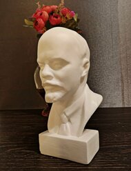 Статуэтка бюст Ленин большой, 14 см, СССР, матовое покрытие