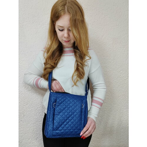 фото Сумка кросс-боди lioras/emili/синий, фактура стеганая, синий