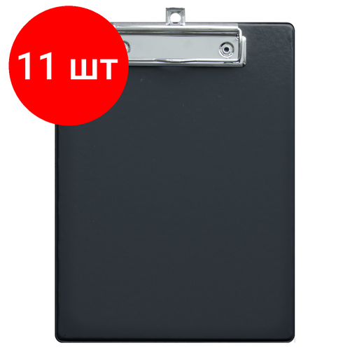 Комплект 11 шт, Планшет с зажимом OfficeSpace А5, ПВХ, черный