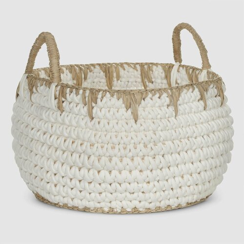 Корзина декоративная Rattan Grand Deco Sumbu Putih 45х40 см