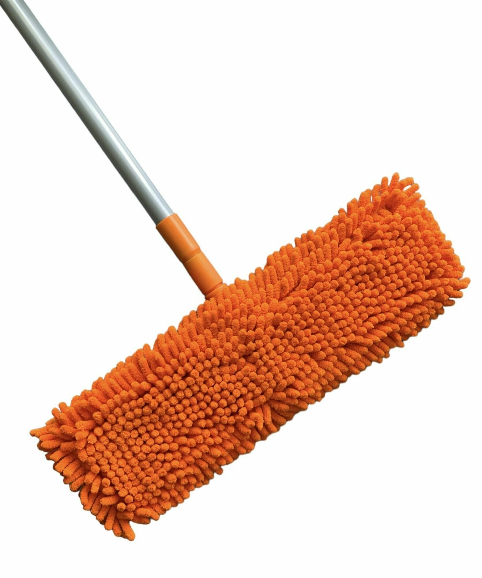 фото Швабра флеттер с телескопическим черенком 70-120см, насадка с ворсом
