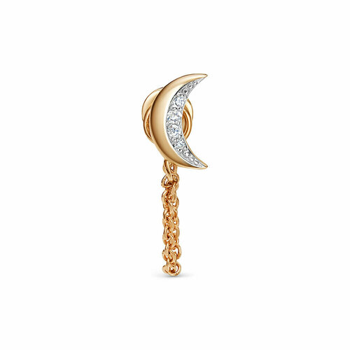 фото Пирсинг vesna jewelry, красное золото, 585 проба, родирование, бриллиант, средний вес 0.64 гр.