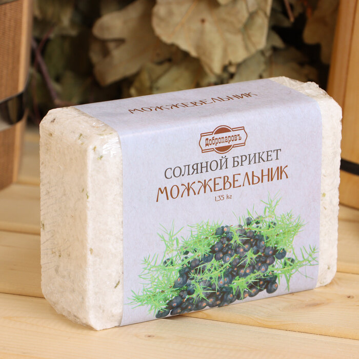 Соляной брикет «Можжевельник», 1.35 кг «Добропаровъ»