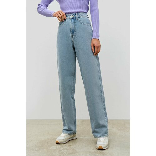 Джинсы широкие Baon, размер 46, голубой джинсы широкие baon размер 34 голубой