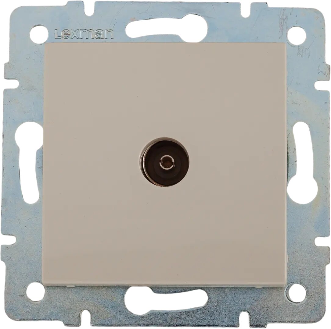 фото ТВ-розетка проходная встраиваемая Lexman Виктория шлейф, цвет бежевый