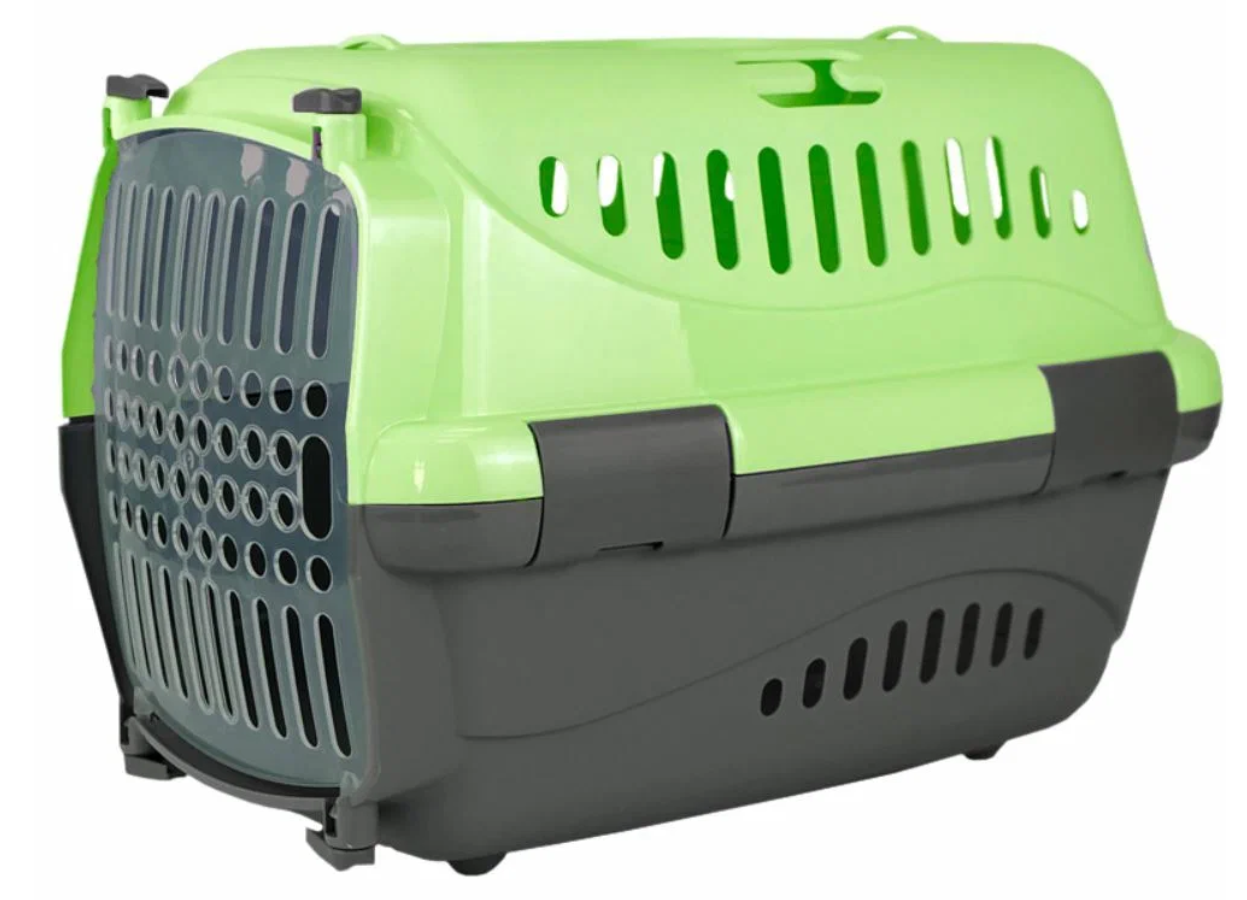 фото Zooexpress клиппер-переноска для животных с прозрачной дверцей "Турне", зеленая, 42х29,5х26 см (S)