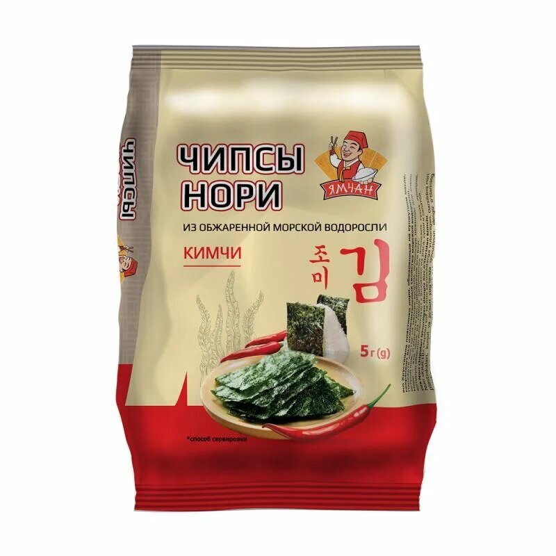 Чипсы Нори Kimchi из морской капусты. 4уп. по 5гр.