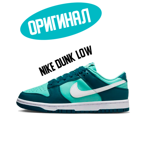 фото Кроссовки nike dunk low, размер 38 eu, белый, зеленый