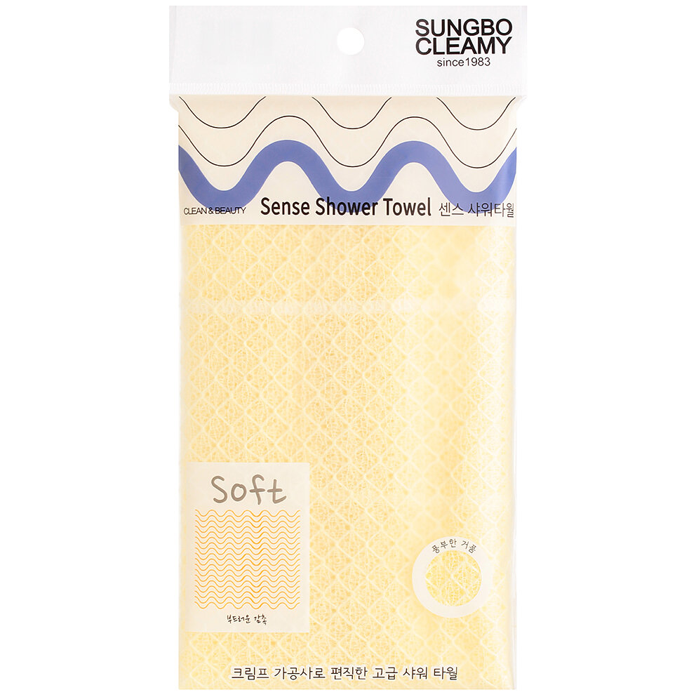 Мягкая мочалка для душа SungBo Cleamy Sense Shower Towel