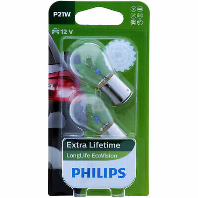 Лампа автомобильная накаливания Philips LongLife EcoVision 12498LLECOB2 P21W 21W BA15s 2 шт.