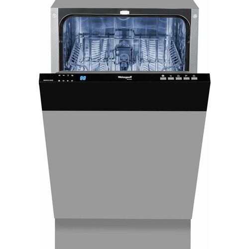 Встраиваемая посудомоечная машина WEISSGAUFF BDW 4134 D, узкая, ширина 44.8см, полновстраиваемая, загрузка 9 комплектов