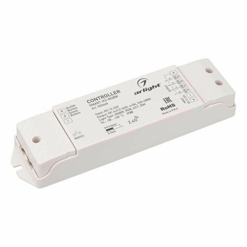 Контроллер SMART-K2-RGBW (12-24В 4х5А 2.4G) IP20 пластик Arlight 022668 контроллер arlight 033001 smart
