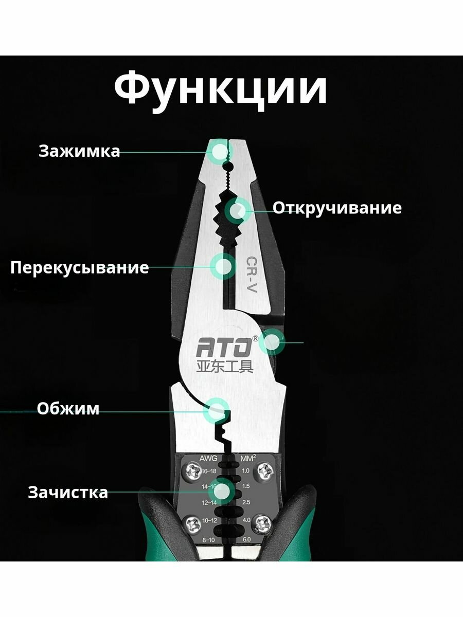 Многофункциональные плоскогубцы пассатижи строительные 5В1