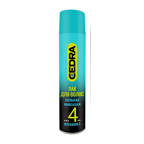 Лак для волос CEDRA сильная фиксация с витамином Е, 225мл