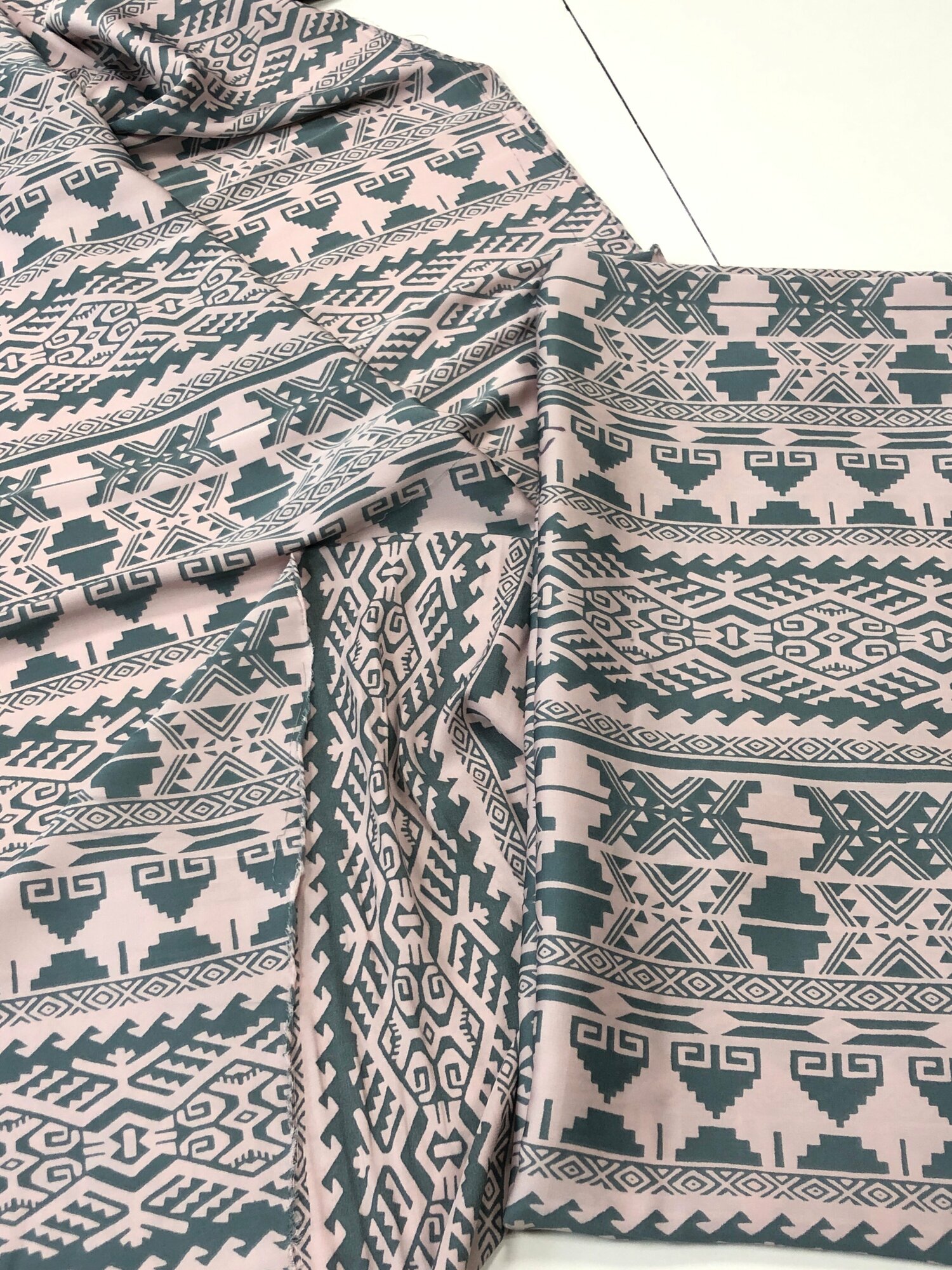 Ткань для шитья шелк Армани принт "Орнамент 1" 1 метр
