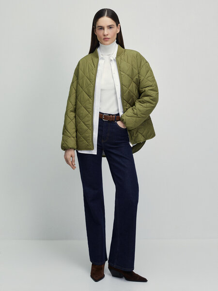 фото Zarina Стеганая куртка, цвет Молочный, размер XS (RU 42), 4123715115-60