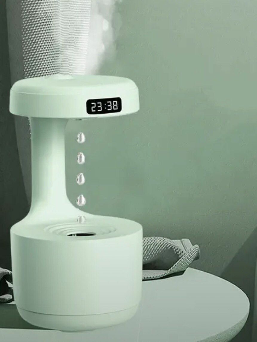 Увлажнитель антигравитационный с электронными часами/Увлажнитель воздуха / Увлажнитель воздуха для дома / Увлажнитель воздуха настольный / Увлажнитель воздуха с подсветкой /Аромадиффузор / Аромадиффузор увлажнитель / Ночник / Диффузор для дома
