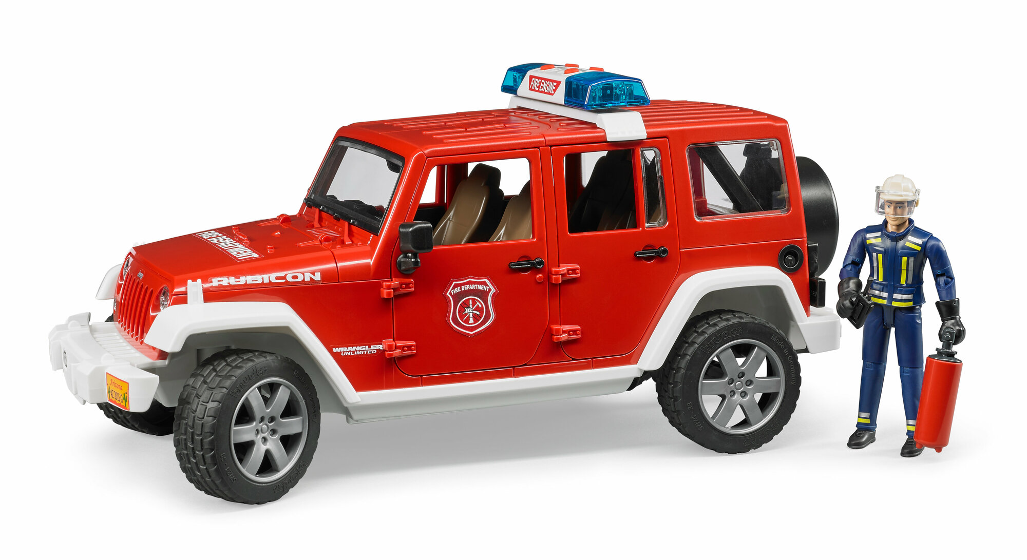 Брудер, Внедорожник Jeep Пожарная машина с фигуркой, Bruder