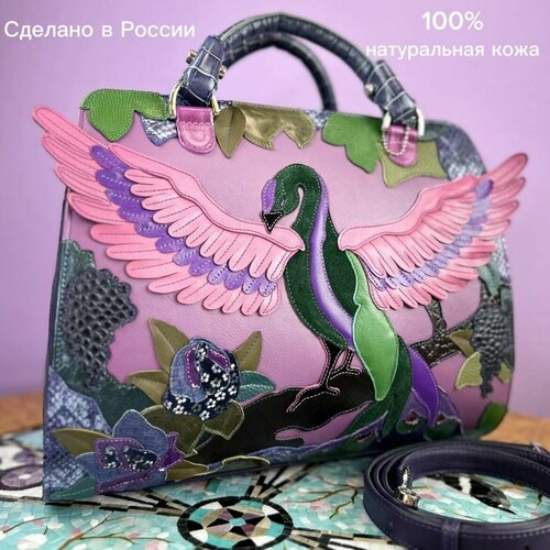 Сумка купол Kurguzova Райская птица, фиолетовый
