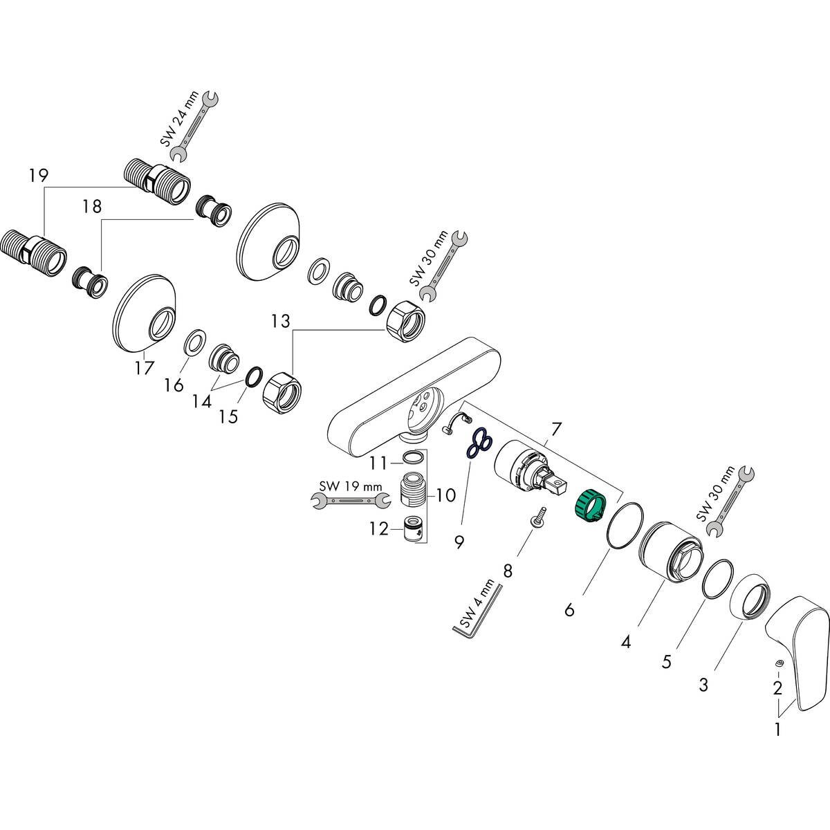 Talis E 71760000 Смеситель для душа (1/2", однозахватный, 17 л/мин) Hansgrohe - фото №9