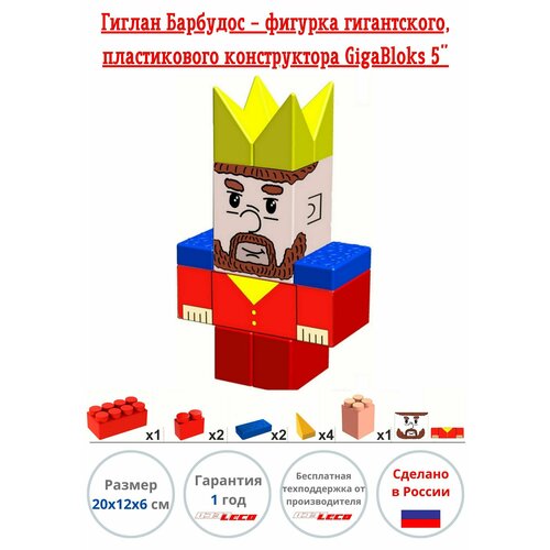 Гиглан Барбудос - фигурка большого, гигантского, пластикового, строительного, развивающего конструктора-гиганта GigaBloks 5