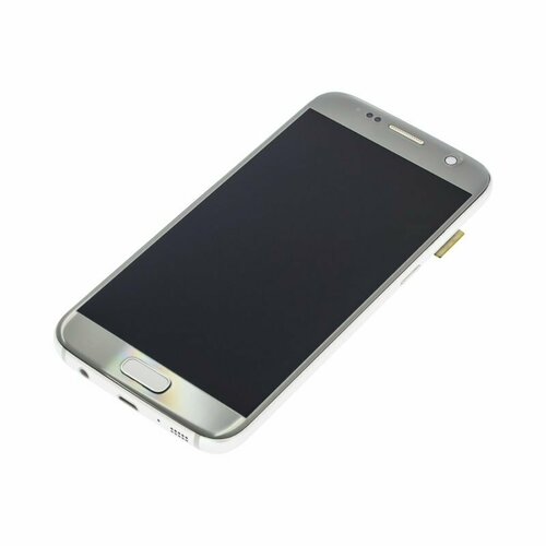 Дисплей для Samsung G930 Galaxy S7 (в сборе с тачскрином) в рамке, серебро, AAA дисплей для samsung g925 galaxy s6 edge в сборе с тачскрином в рамке белый aaa