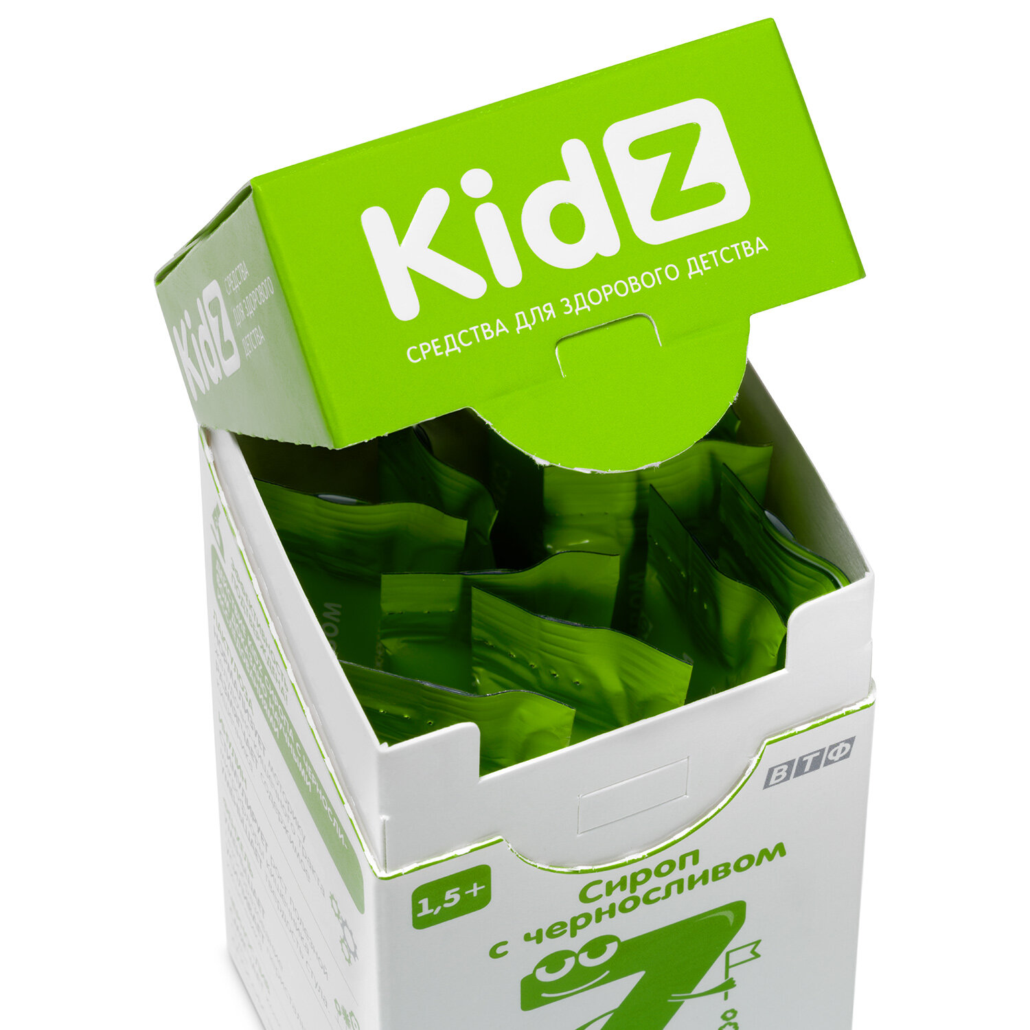 KidZ сироп с черносливом, для правильной работы кишечника , сироп в стиках, с 1,5 лет, 10 стиков по 5 мл.