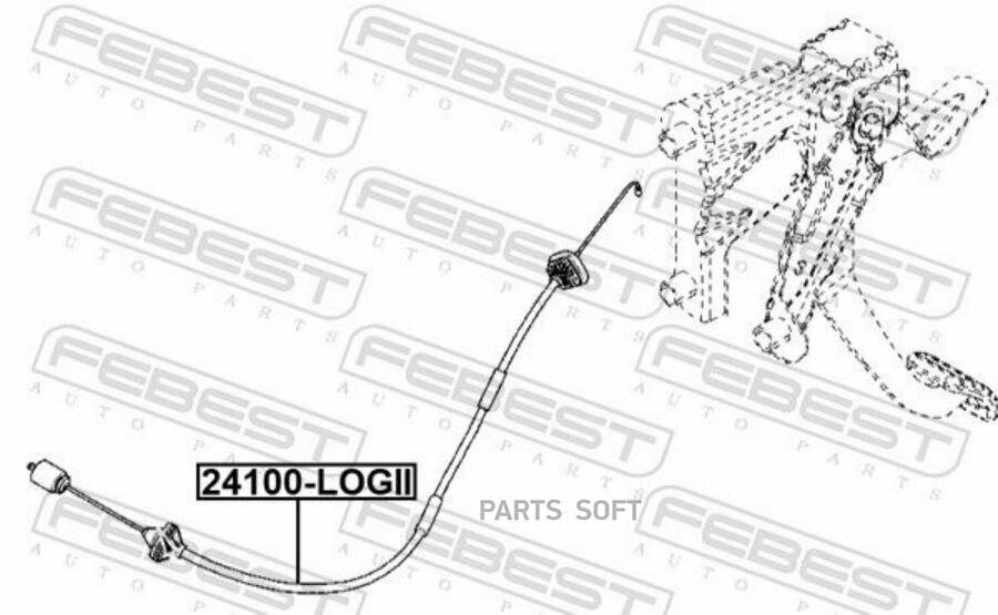 24108LOGII FEBEST Трос сцепл. RENAULT LOGAN II/SANDERO II/LODGY 12-