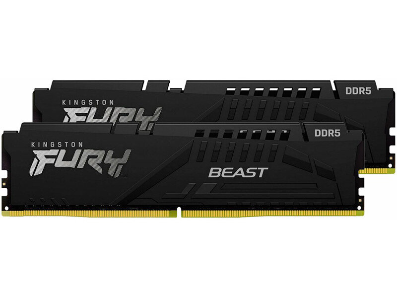 Оперативная память для компьютера 64Gb (2x32Gb) PC5-48000 6000MHz DDR5 DIMM CL36 Kingston Fury Beast Black KF560C36BBEK2-64