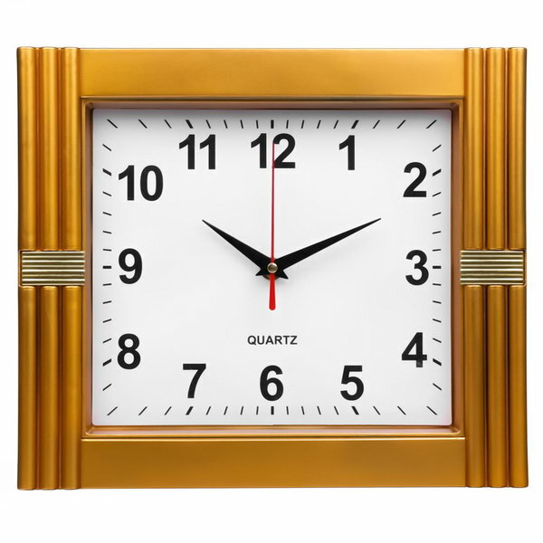 Часы настенные серия: Классика плавный ход 29 x 25 см золото