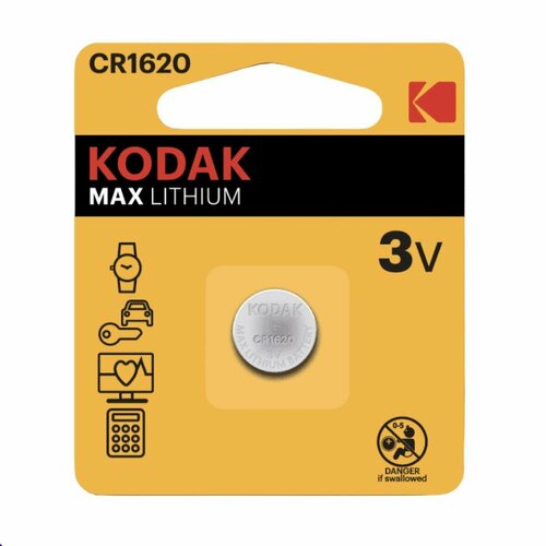 Батарейки KODAK MAX Lithium, CR1620-1BL батарейка kodak cr1632 1bl max lithium