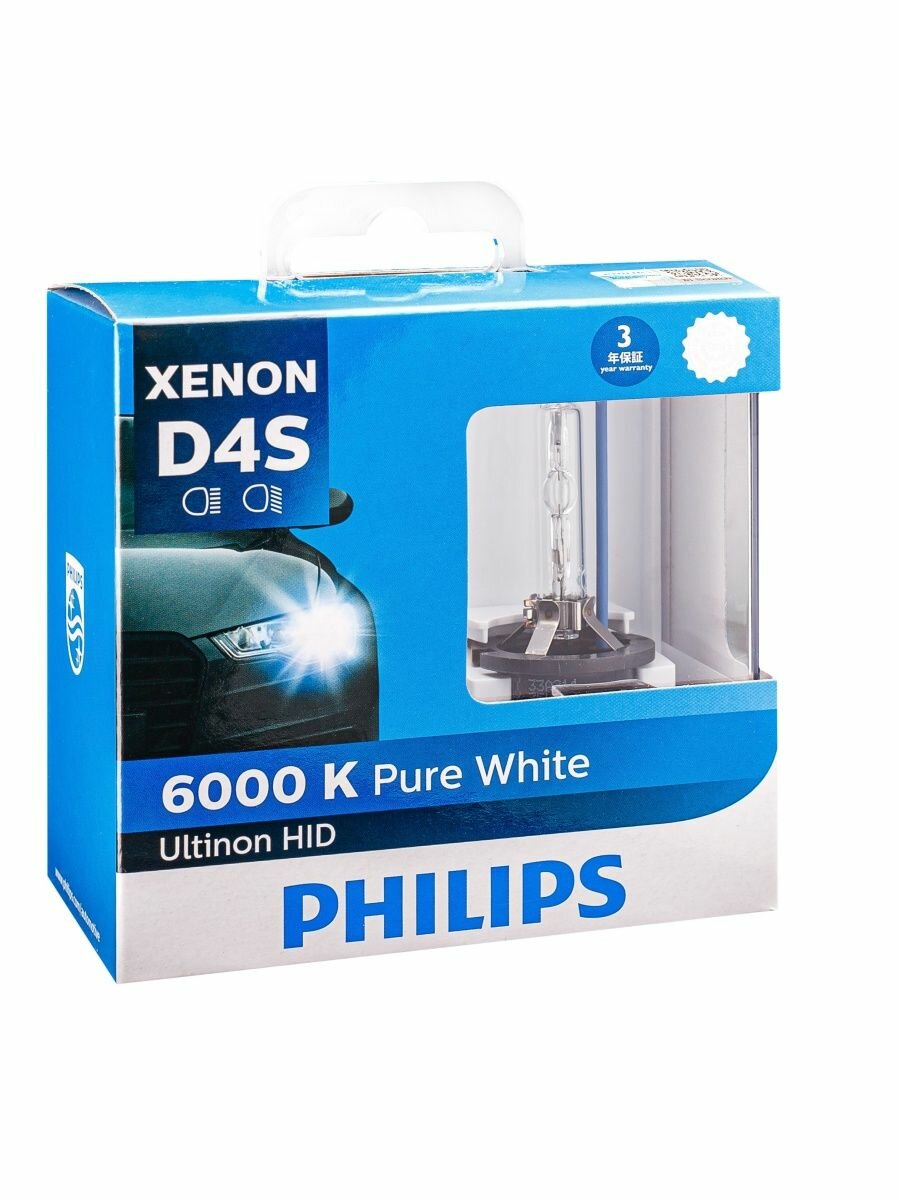 Ксеноновая лампа Philips D4S 35W Ultinon HID 2шт QR подлинности 42402WXX2