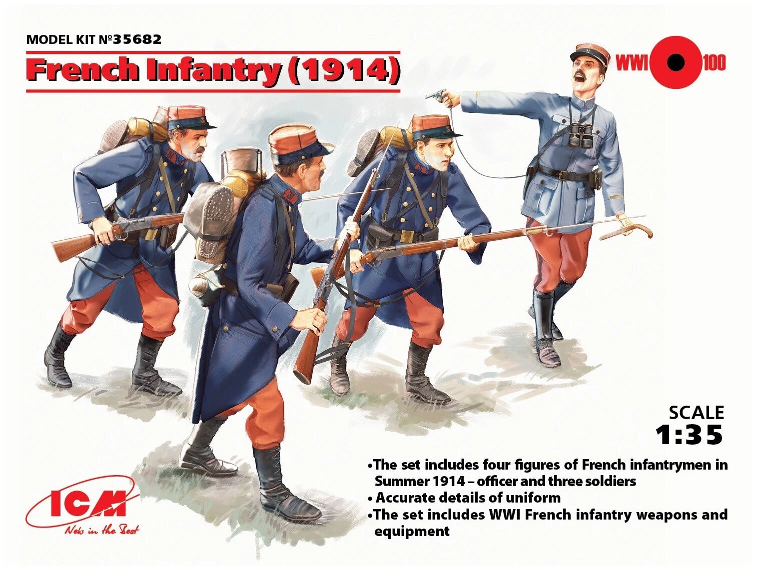 Сборная модель ICM Французская пехота (1914) (35682) 1:35