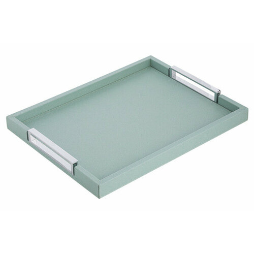 Поднос прямоугольный с ручками Giobagnara Виктор 34,5х44,5 см, мятный