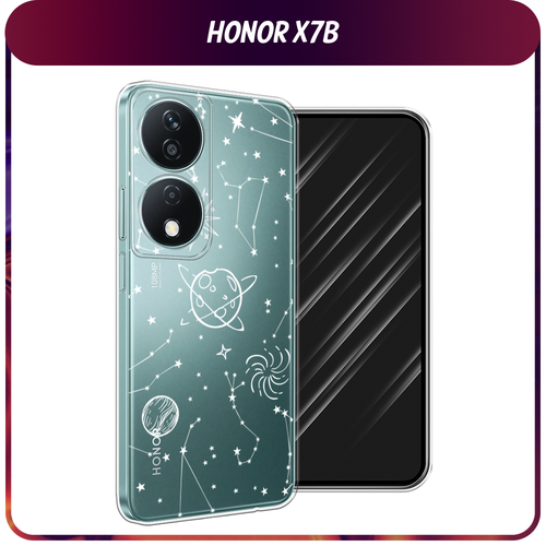 Силиконовый чехол на Honor X7B / Хонор X7B Планеты в космосе, прозрачный силиконовый чехол на honor x7b хонор x7b бигль в ладошках прозрачный